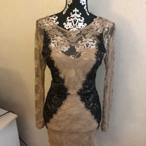 Backless lace cocktail dress